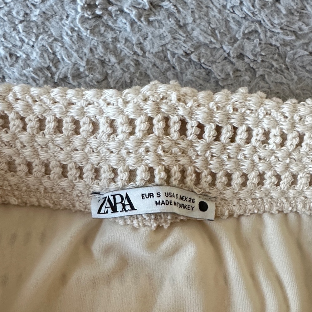 Zara Cream Crochet Top and Crochet Skirt - Picture 3 of 5